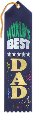 World's Best Dad Award Ribbon - Navy, Father's Day