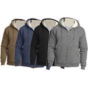 Men's Sherpa Hoodies - S-3X, Assorted Colors, Full Zip