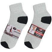 Cotton Plus Adult Ankle Socks - Grey w/Black, 9-11, 3 Pack