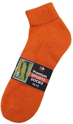 Cotton Plus Men's Ankle Socks - Orange, 10-13, 3 Pack