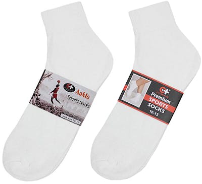 Cotton Plus Adult Ankle Socks - White, 9-11, 3 Pack