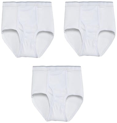 Cotton Plus Men's Briefs - White, 3X