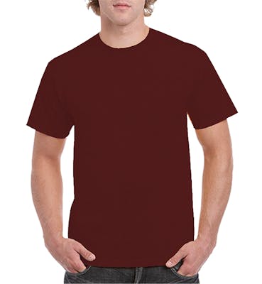 Irregular Gildan T-Shirt - Maroon, Large