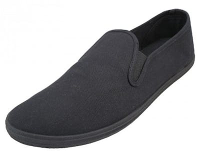 Men's Slip-On Canvas Shoes - Black, Sizes 7-13