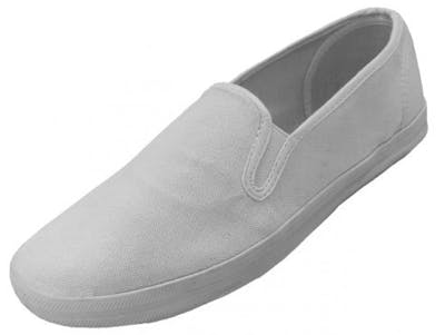 Men's Slip-On Canvas Shoes - White, Size 7-13