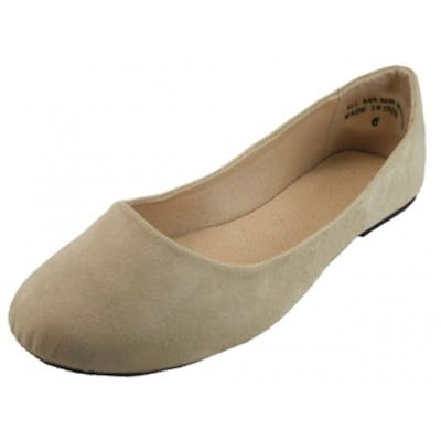 Women Ballerina Flats Shoes - Nude, Sizes 6-11, Micro suede