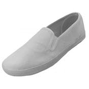 Men's Slip-On Canvas Shoes - White, Size 7-13