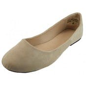 Women Ballerina Flats Shoes - Nude, Sizes 6-11, Micro suede