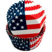 USA Flag Baking Cups - 50 Count