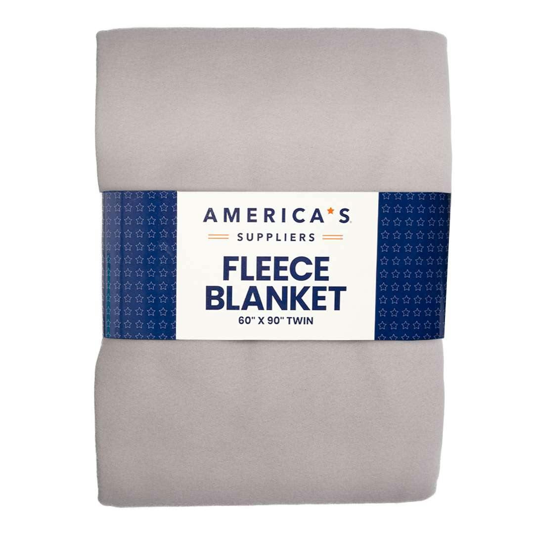 America's Suppliers Twin Fleece Blankets - Grey, 60" x 90"