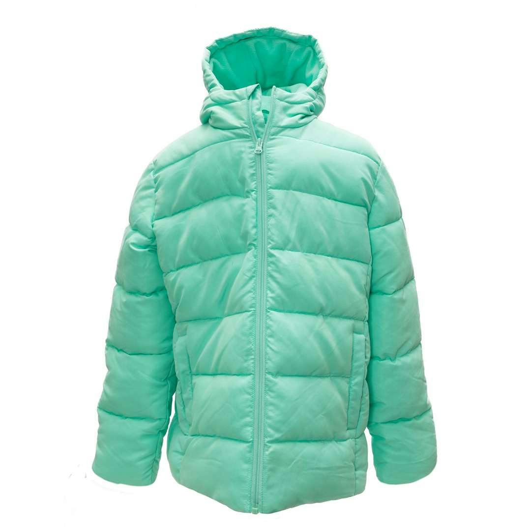 Toddler Girls' Hooded Zip Up Jackets - Fleece Lined, Cyan, 2T-5T