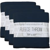 Fleece Throw Blankets - Navy Blue, 50" x 60"