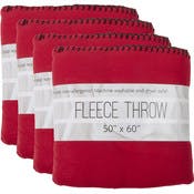 Red Fleece Blankets - 50" x 60"