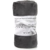 Flannel Throw Blankets - Grey, 50" x 60"