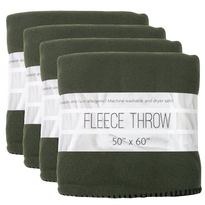 Dark Green Fleece Blankets - 50" x 60"