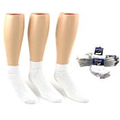 Men's Ankle Socks - White, 10-13, 3 Pair