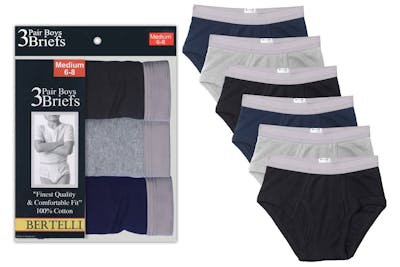 Boys' Briefs - Large, 3 Assorted Colors, 3 Pack