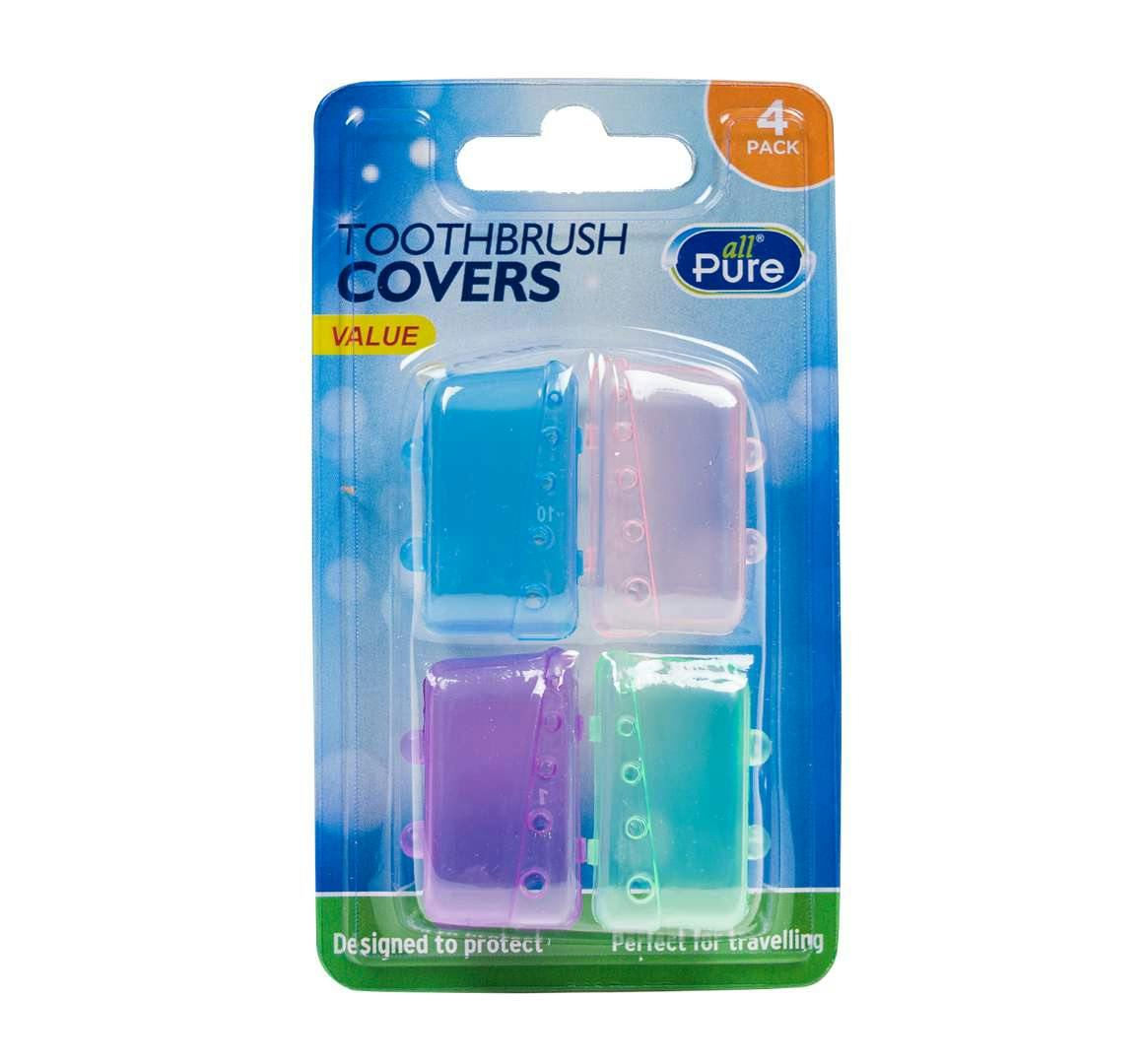 Toothbrush Covers - 4 Assorted Colors per Pack