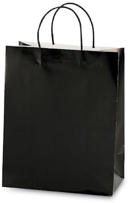 Narrow Medium Gift Bags - Black, 5.25" x 8.375" x 3.25