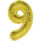 34" Mylar Number 9 Balloons - Gold