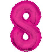 34" Mylar Number 8 Balloons - Pink