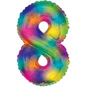 34" Mylar Number 8 Balloons - Rainbow