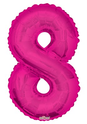 34" Mylar Number 8 Balloons - Pink