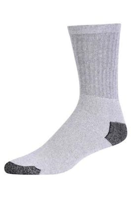 Cotton Crew Sport Socks - Grey, 9-11