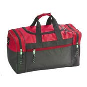 17" Poly Duffel Bags - Black with Red