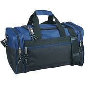 17" Poly Duffel Bags - Black with Navy