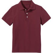 Boys' Uniform Polos - Extra Small, Burgundy, Short Sleeve