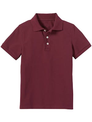Boys' Uniform Polos - Extra Small, Burgundy, Short Sleeve