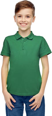 Boys' Uniform Polo Shirts - Hunter Green, Short Sleeve, Size 16-20