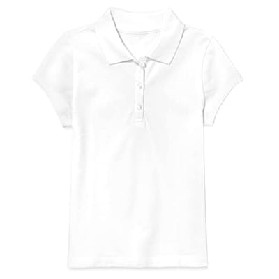 Girls' Uniform Polos - White, Small, Short Sleeve