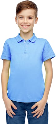 Boys' Uniform Polo Shirts - Light Blue, Short Sleeve, Size 16-20