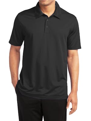 Men's Big &amp; Tall Dry Fit Polo Shirts - Black, 3XL, Moisture-Wicking