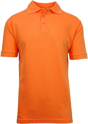 Adult Uniform Polo Shirts - Orange, Short Sleeve, Size M - 2X