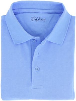 Big &amp; Tall Adult Uniform Polo Shirts - Light Blue, Short Sleeve, 3X - 6X