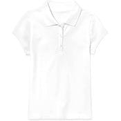 Girls' Uniform Polos - White, Small, Short Sleeve