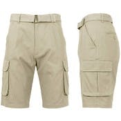 Men's Belted Cargo Shorts - Khaki, 30-42