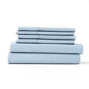 Luxury Bed Sheets - Solid Blue, Cali King, 6 Set