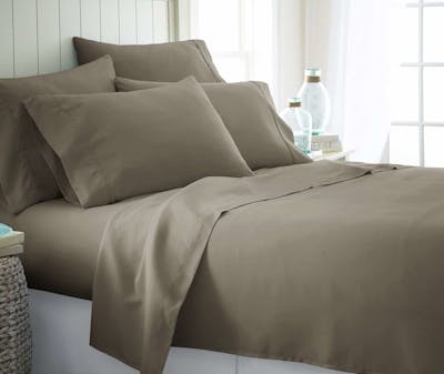 Microfiber Bed Sheets - Taupe, Twin, 4 Piece Set