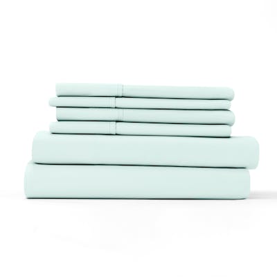 Luxury Bed Sheets - Solid Mint, Cali King, 6 Set