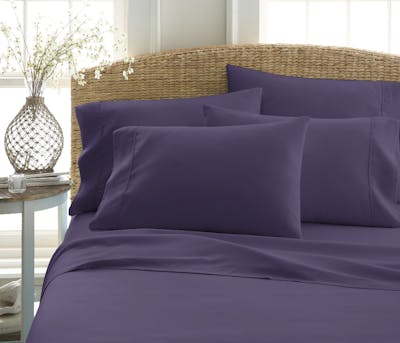 Microfiber Bed Sheet Sets - Purple, Full, 6 Piece, Double-Brushed