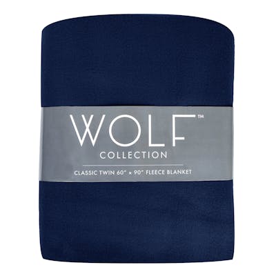 Wolf Classic Fleece Blankets - Twin, Navy, 60" x 90"