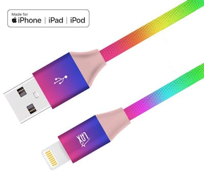 Apple MFi Certified Lightning Cables - Rainbow, 10'