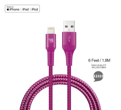 Apple MFi Certified Lightning USB Cable - Magenta, 6'