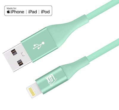 4' Slim Lightning Cables - Sea Green, Apple MFi Certified