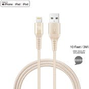 Lightning USB Cable - Gold, Apple MFi Certified, 10'