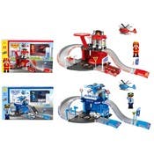 Heliport Station Playsets - Police/Fire, 41 Piece